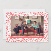 Red Elegant Foliage Holiday Photo Flat Feestdagenkaart (Voorkant)