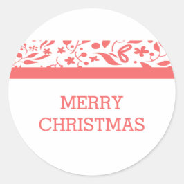 Red Elegant Foliage Holiday Ronde Sticker