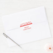 Red Elegant Foliage Holiday Ronde Sticker (Envelop)