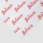 RED Elegant GELOOFT tekst op wit Tissuepapier (Detail)