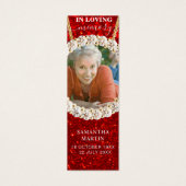 Red Elegant Glitter Memorial Poem Funeral Bladwijz Mini Visitekaartjes (Voorkant)