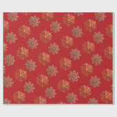 Red Elegant Gold Snowflake Pattern New Year winter Cadeaupapier (Vlak)