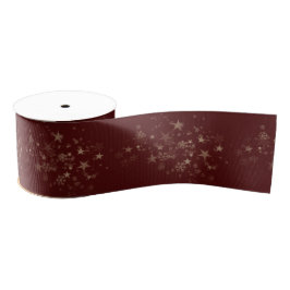 Red Elegant Gold Star Holiday New year Gifts  Grosgrain Lint