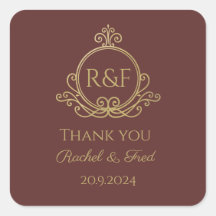 Red Elegant Golden Calligraphy Wedding Dank je