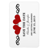 Red Elegant Hearts sparen de Magnet van de Datum Magneet (Verticaal)