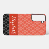 Red Elegant Japans Tatewaku Patroon Samsung Galaxy Hoesje (Achterkant horizontaal)