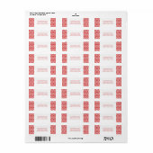 Red Elegant Lattice Holiday Adresetiketten Etiket (Full Sheet)