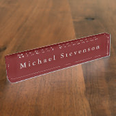 Red Elegant Modern Desk Naambordje (Zijkant)