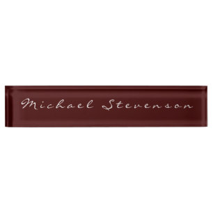 Red Elegant Modern Script Desk Naambordje