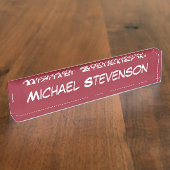 Red Elegant Modern Stijlvolle Zakplaat Naambordje (Zijkant)