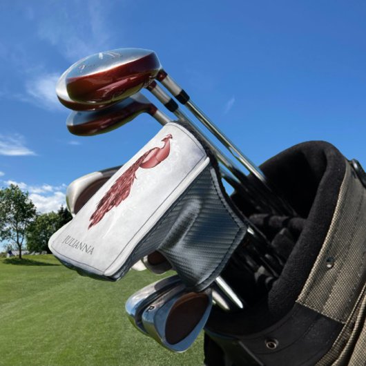 Red Elegant Peacock Golf Head Hoesje Golfheadcover