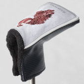 Red Elegant Peacock Golf Head Hoesje Golfheadcover (3/4 voorkant)