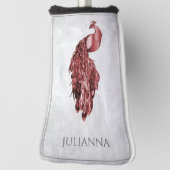 Red Elegant Peacock Golf Head Hoesje Golfheadcover (Draai 90)