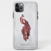 Red Elegant Peacock Hoesje-Mate iPhone Case (Achterkant)