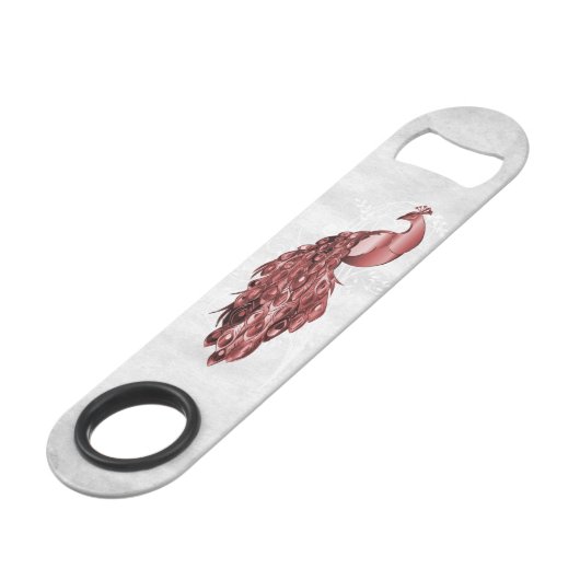 Red Elegant Peacock Persoonlijke balk Speed Flessenopener (Achterkant Gekanteld)