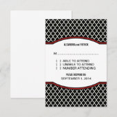 Red Elegant Quatrefoil Response Kaart (Voorkant / Achterkant)