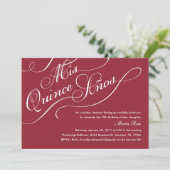 Red Elegant Quinceanera Kaart (Staand voorkant)