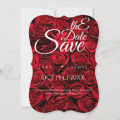 Red Elegant Save The Date Kaart (Voorkant)
