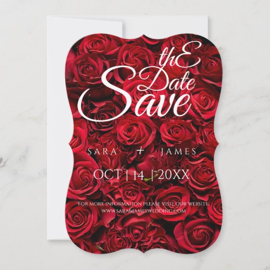Red Elegant Save The Date Kaart (Voorkant)