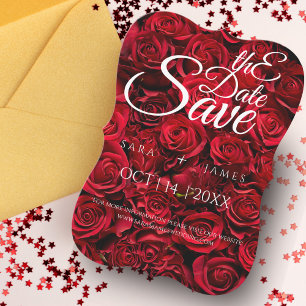 Red Elegant Save The Date Kaart