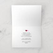 Red Elegant Script Minimalist Afstuderen Dank u Folie Wenskaart (Binnenlaag)