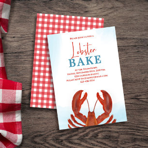 Red Elegant Seafood Bake Custom Kaart