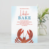 Red Elegant Seafood Bake Custom Kaart (Staand voorkant)