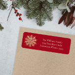Red Elegant Snowflake Christmas Retouradres Etiket<br><div class="desc">Red Elegant Gold Snowflake Christmas Return Address label heeft een prachtige waterverf sneeuwvlok.</div>