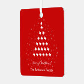 Red Elegant Texas kerstboom Metalen Ornament (Voorkant links)
