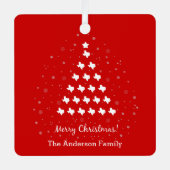 Red Elegant Texas kerstboom Metalen Ornament (Voorkant)
