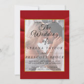 Red Elegant Vellum Wedding Invitation Kaart (Voorkant)