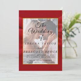 Red Elegant Vellum Wedding Invitation Kaart