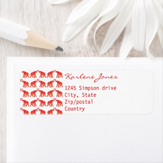 Red Elephant Etiket (Insitu)