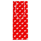 Red Elephant Girly afbeelding Wijn Cadeautas (Achterkant)