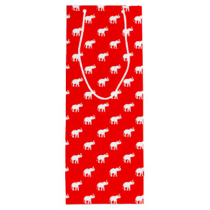 Red Elephant Girly afbeelding Wijn Cadeautas