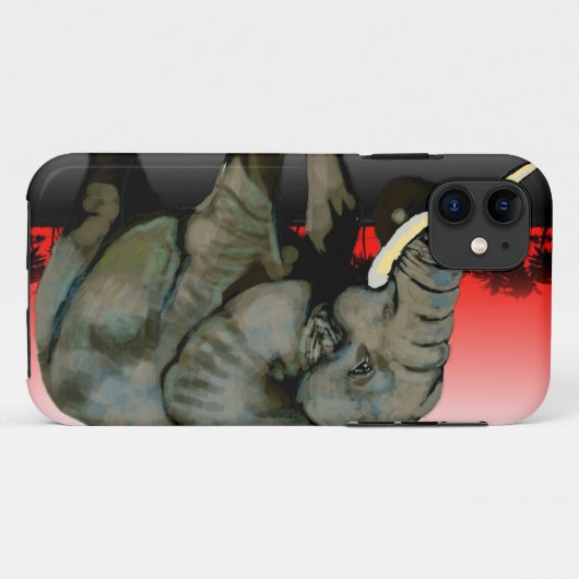Red Elephant iPhone case (Achterkant (horizontaal))