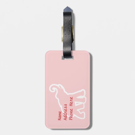 Red Elephant Travel Bag Label Sjabloon Bagagelabel (Achterkant verticaal)