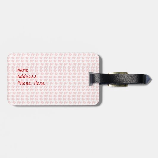 Red Elephant Travel Bag Label Sjabloon Bagagelabel (Achterkant horizontaal)