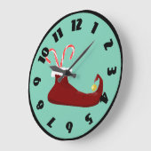 Red Elf Shoe met Candy Canes Grote Klok (Hoek)