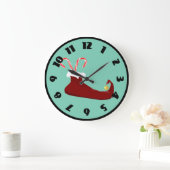 Red Elf Shoe met Candy Canes Grote Klok (Huis)