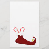 Red Elf Slipper met Candy Canes Scrapbook Paper Briefpapier (Voorkant)