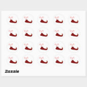 Red Elf Slipper met snoepjes rond de Sticker (Vel)