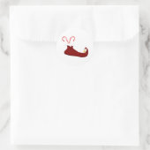 Red Elf Slipper met snoepjes rond de Sticker (Tas)