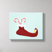 Red Elf Slipper met snoeprietjes Canvas Afdruk (Voorkant)