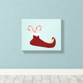 Red Elf Slipper met snoeprietjes Canvas Afdruk (Insitu (Houten vloer))