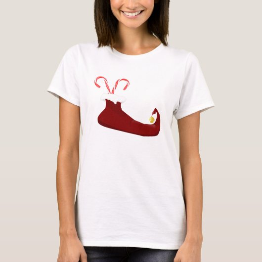 Red Elf Slipper met snoeprietjes T-shirt (Voorkant)