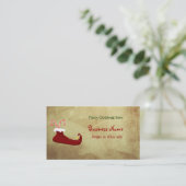 Red Elf Slipper met snoeprietjes Visitekaartje (Staand voorkant)