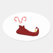 Red Elf Slipper met snoeprietovaal Sticker (Voorkant)