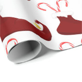 Red Elf Slippers met snoeprietjes Cadeaupapier (Rol Hoek)