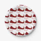 Red Elf Slippers met snoeprietjes Papieren Bordje (Voorkant)